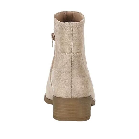 Frye and Co. Womens Estreley Stacked Heel Booties Size 8.5 Sand Tan Suede Like - Picture 7 of 11